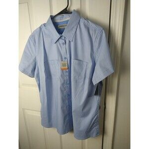 Ridgecut Woman XL SS Adventure Cornflower Gingham Button Shirt Vented Light NWT